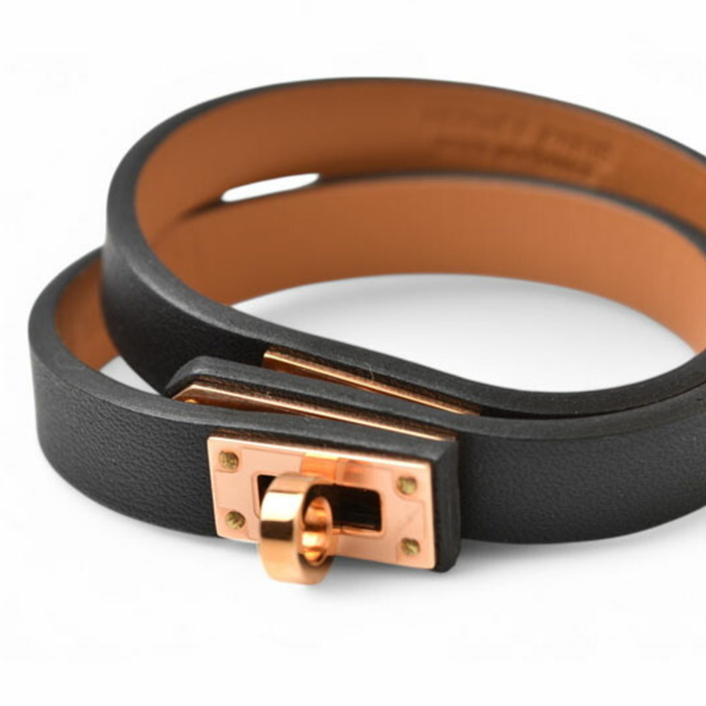HERMES Gold Leather Bracelet